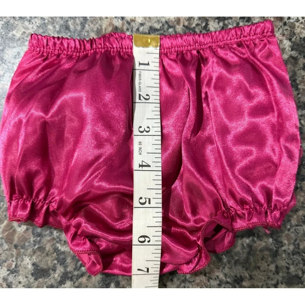 Ruffle Butts Baby Girls Pink Satin Rosette Diaper Cover Bloomers Magenta Floral